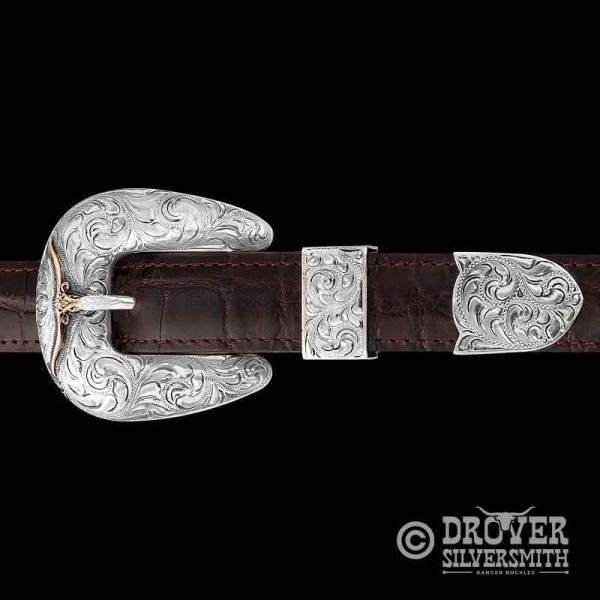 Unveil The Longhorn Sterling Silver Belt Buckle, a symbol of luxury and elegance, featuring a classic western jeweler's bronze longhorn steer head. Add a second loop for a ranger buckle set now!
